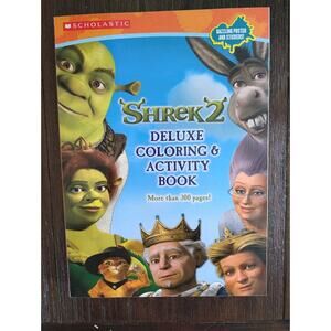 Shrek 2 Deluxe Coloring + Activity Book Near Perfect Complete W/ Poster/Stickers